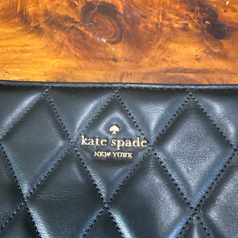 Kate Spade Black w/Gold Hardware Quilted Bi-fold Wallet - Picture 8 of 8
